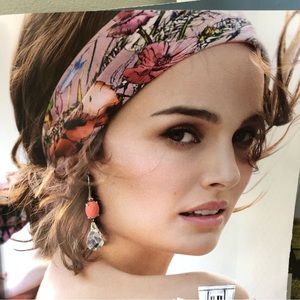 Emporio Armani silver earrings with coral rock and crystal drop